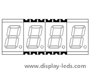 0.3 Inch Four Digit 7 Segment SMD Display